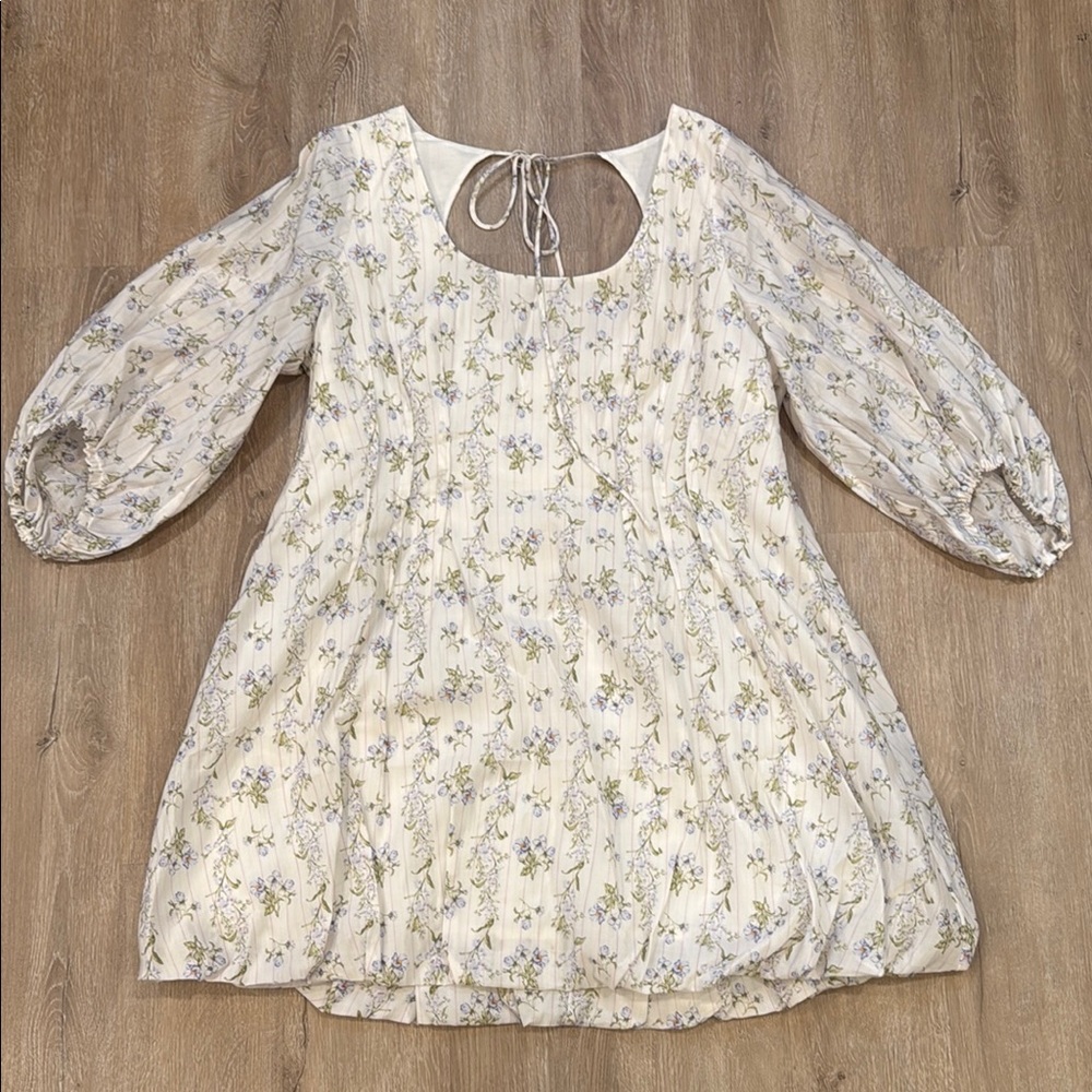 NWT H&M x Brock Collection Floral Puff Sleeve Dress XL